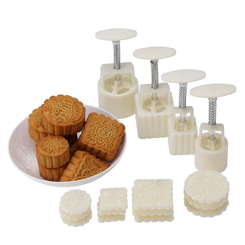 Lost Ocean Mid-Autumn Festival Hand-Pressure Moon Cake Mould With 12 Pcs Mode Pattern For 4 Sets - Image 1